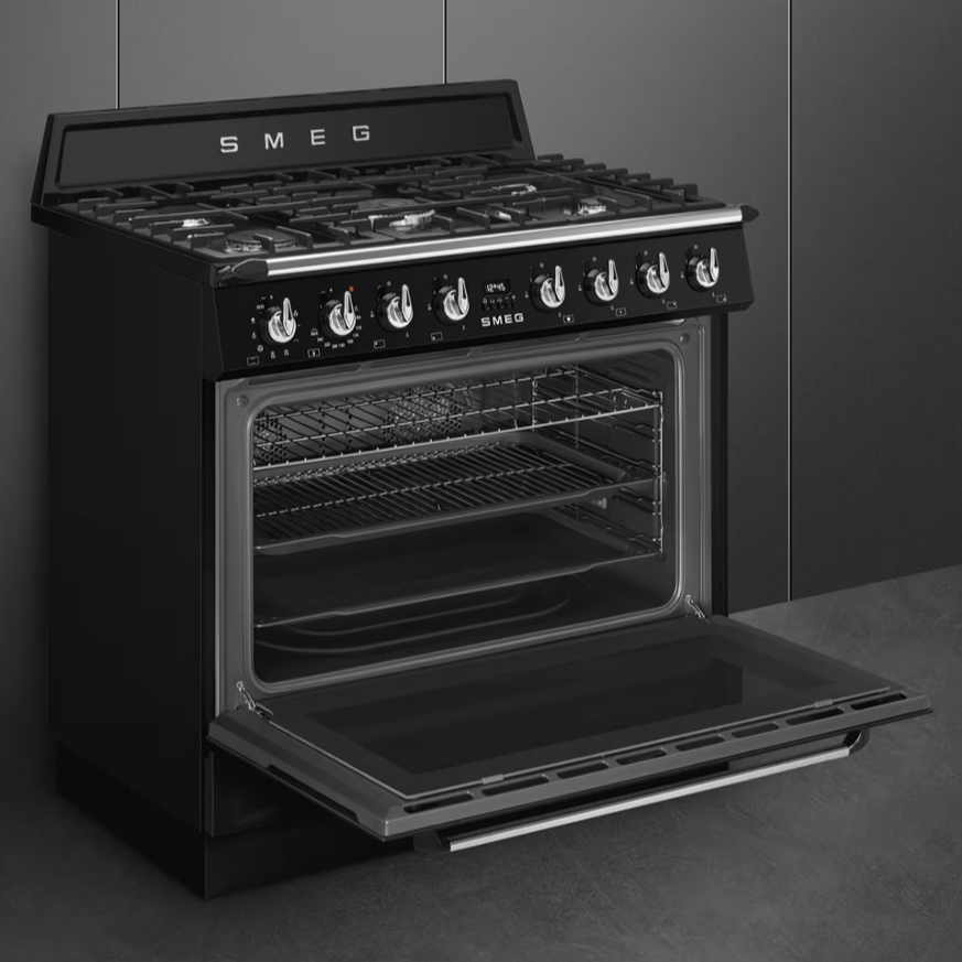 Smeg Victoria TR90GM svart 90 cm svart gasspis från Smeg
